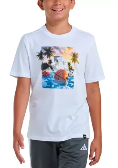 Boys 8-20 Short Sleeve Photoreal Pool Tee