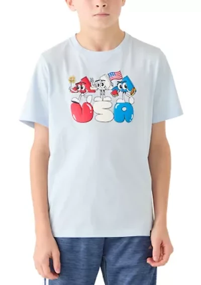 Boys 8-20 USA Friends Short Sleeve Graphic T-Shirt