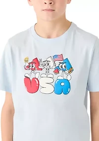 Boys 8-20 USA Friends Short Sleeve Graphic T-Shirt