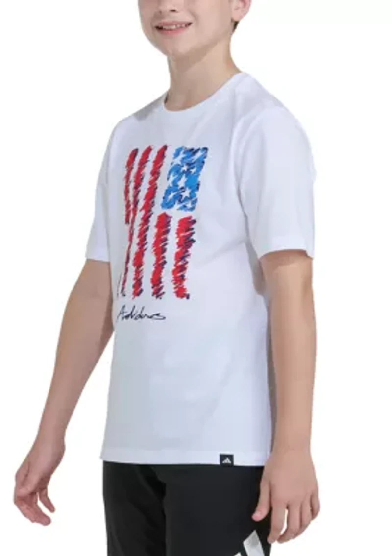 Boys 8-20 Short Sleeve USA Flag Tee
