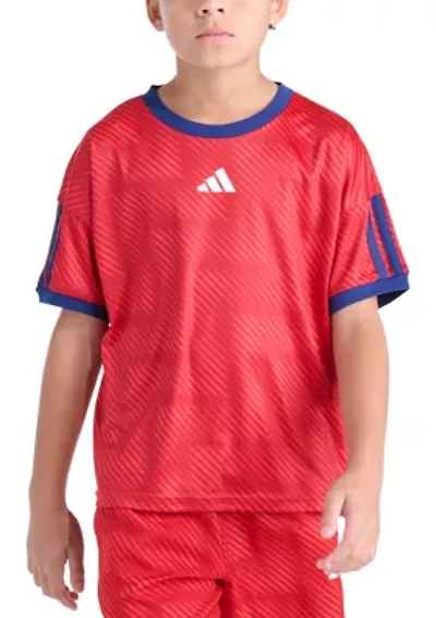 Short Sleeve Printed World Soccer Top