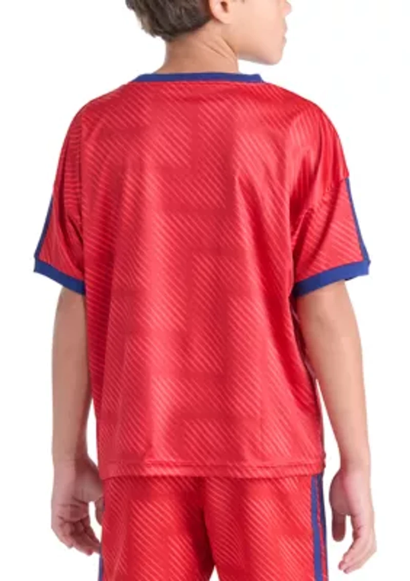 Short Sleeve Printed World Soccer Top