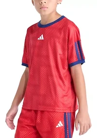 Short Sleeve Printed World Soccer Top