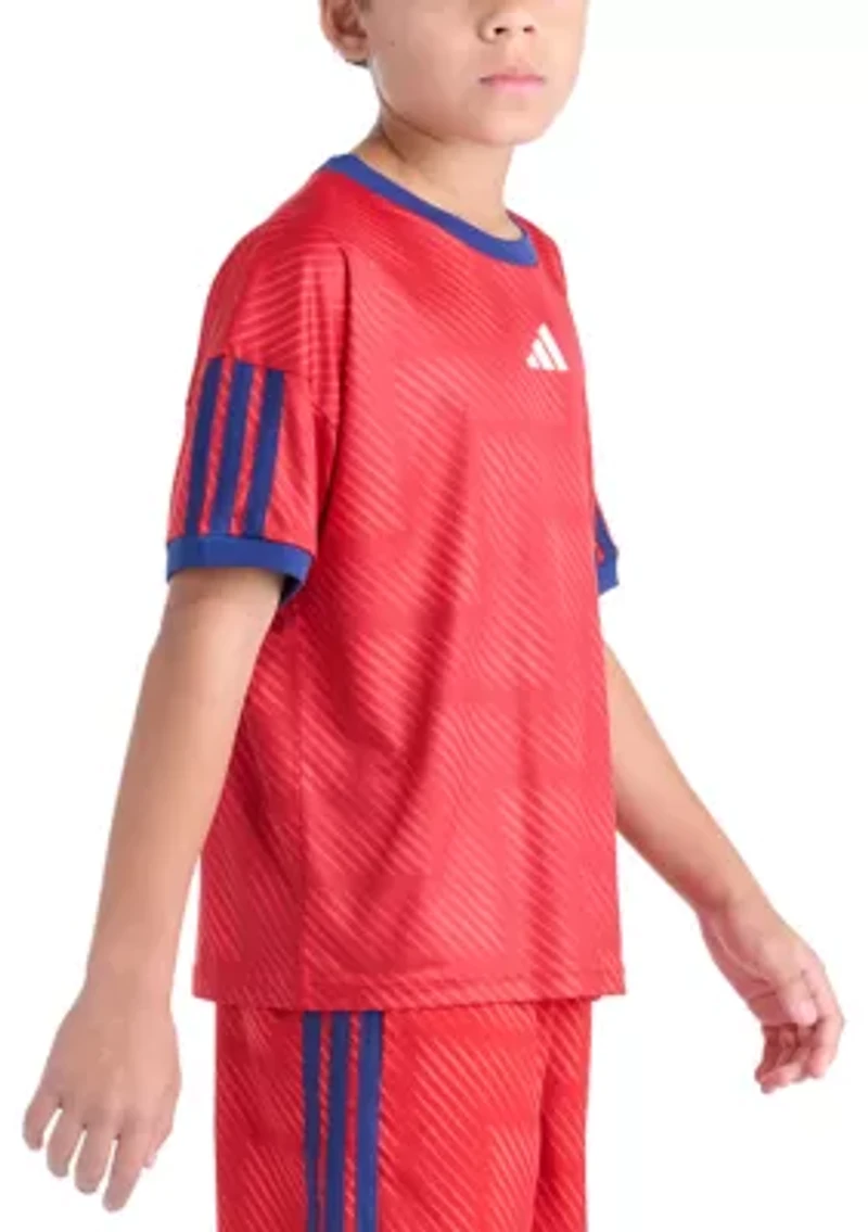 Short Sleeve Printed World Soccer Top