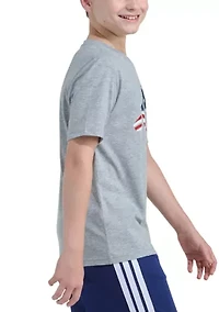 Boys 8-20 Short Sleeve USA Flag Logo Tee