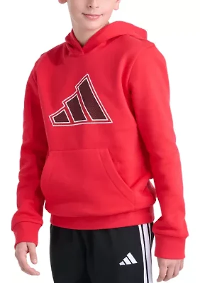 Boys 8-20 Long Sleeve 3-Bar Mesh Graphic Logo Hooded Pullover