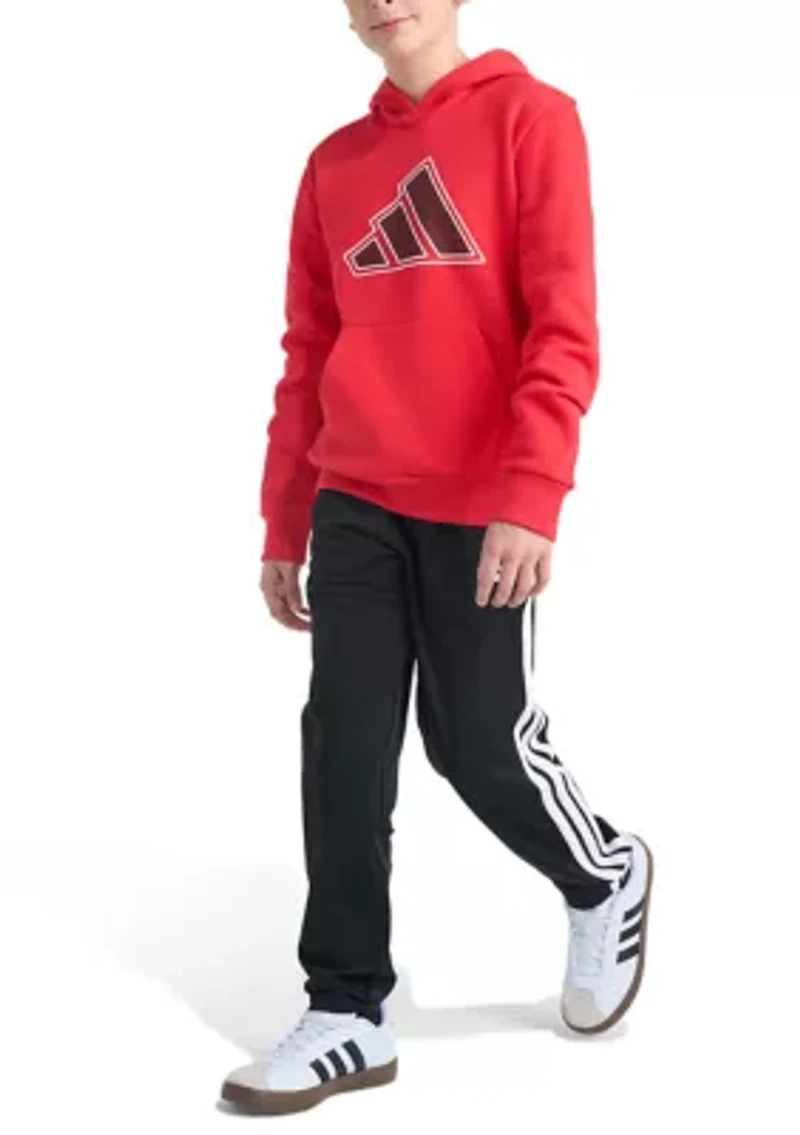 Boys 8-20 Long Sleeve 3-Bar Mesh Graphic Logo Hooded Pullover
