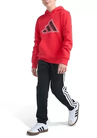 Boys 8-20 Long Sleeve 3-Bar Mesh Graphic Logo Hooded Pullover