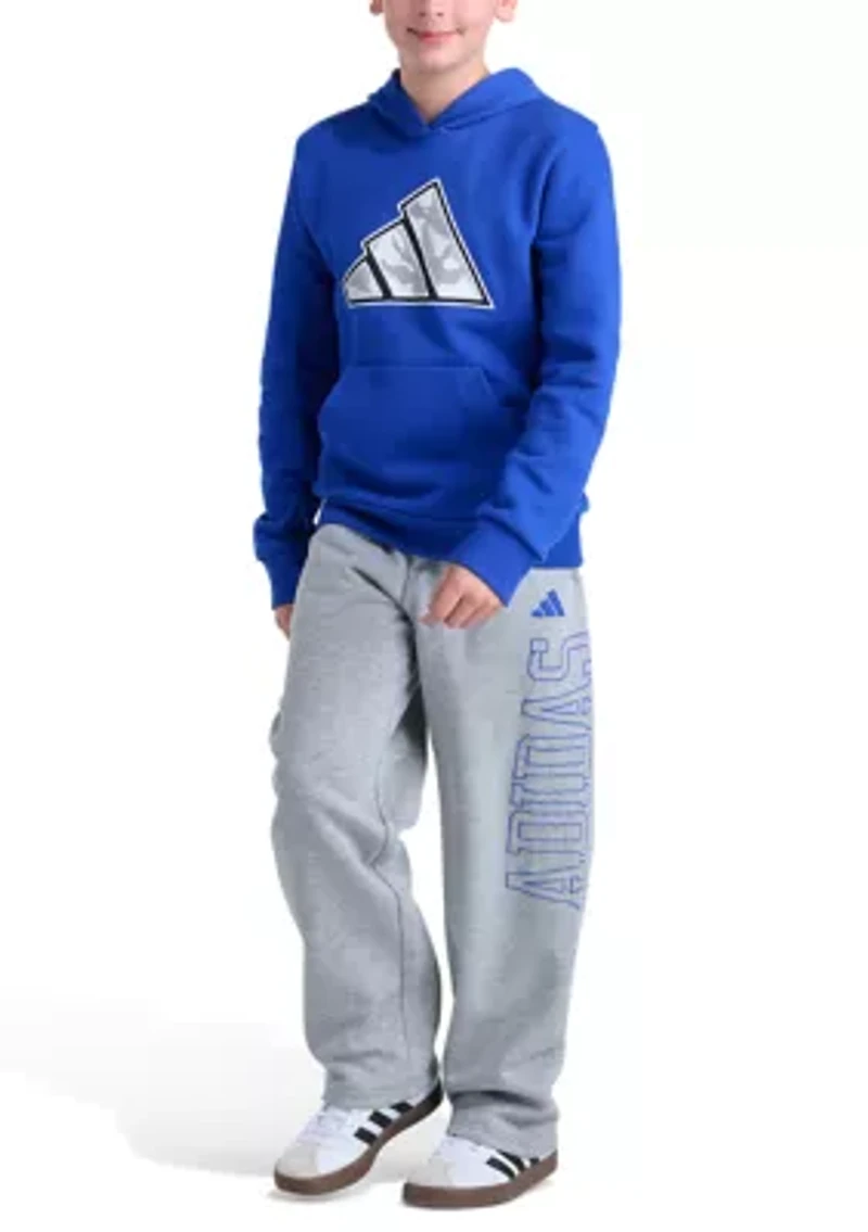 Boys 8-20 Long Sleeve Graphic Fleece Hooded Pullover