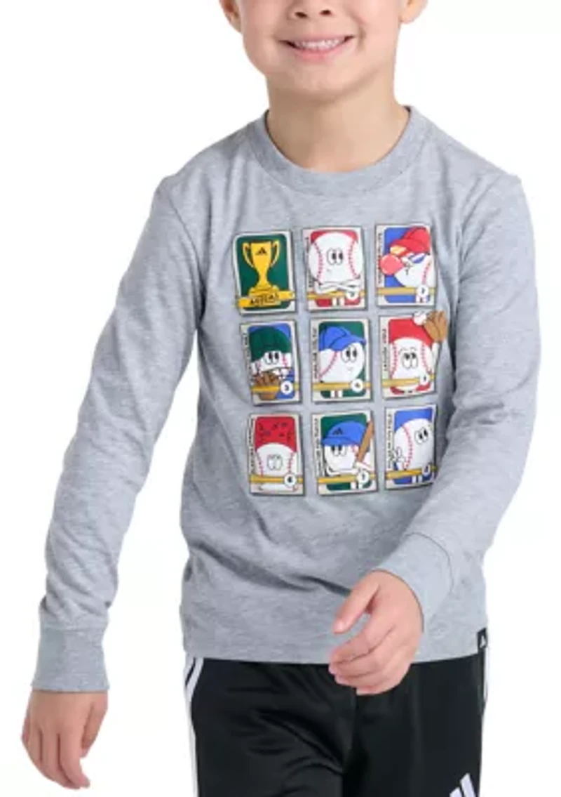 Boys 4-7 Long Sleeve Sport Graphic Heather T-Shirt