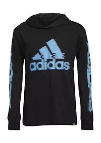 Boys 8-20 Long Sleeve Glitchy Hooded T-Shirt