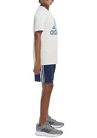 Boys 4-7 Short Sleeve Sportswear Logo Graphic Bubble T-Shirt
