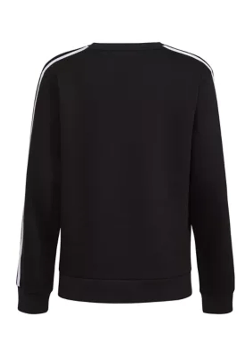 Boys 8-20 Long Sleeve Essential 3 Stripe Crew Neck Fleece Pullover Sweatshirt