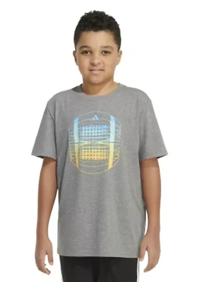 Boys 8-20 Short Sleeve Football Heather Graphic T-Shirt - Extended Sizing
