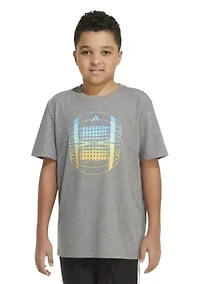 Boys 8-20 Short Sleeve Football Heather Graphic T-Shirt - Extended Sizing