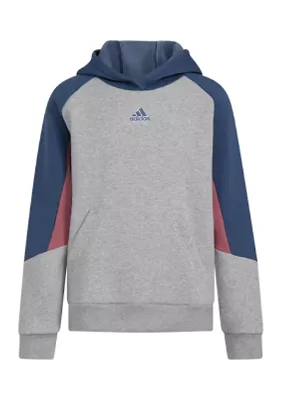 Boys 8-20 Long Sleeve Color Block Hooded Pullover (Extended Size)