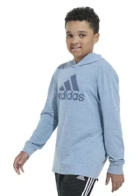 Boys 8-20 Hooded Long Sleeve Graphic T-Shirt - Extended Sizing