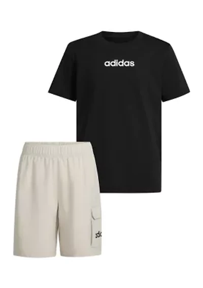 Boys 8-20 Two-Piece Short Sleeve T-Shirt and Cargo Set