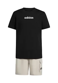 Boys 8-20 Two-Piece Short Sleeve T-Shirt and Cargo Set