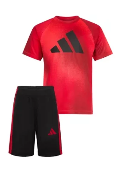 Boys 4-7 2 Piece Short Sleeve Raglan Printed T-Shirt and Set