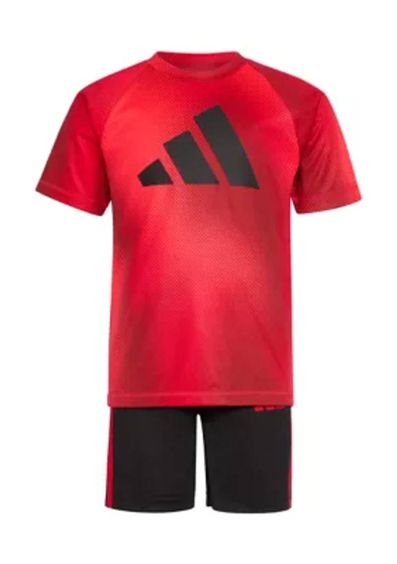 Boys 4-7 2 Piece Short Sleeve Raglan Printed T-Shirt and Set