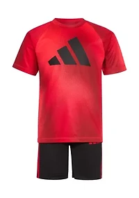 Boys 4-7 2 Piece Short Sleeve Raglan Printed T-Shirt and Set