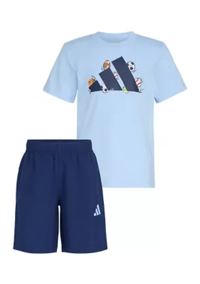 Boys 4-7 Short Sleeve T-Shirt and Woven Shorts Set