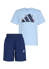 Boys 4-7 Short Sleeve T-Shirt and Woven Shorts Set