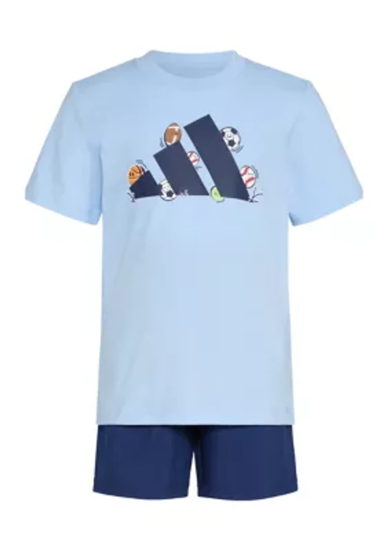 Boys 4-7 Short Sleeve T-Shirt and Woven Shorts Set