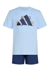 Boys 4-7 Short Sleeve T-Shirt and Woven Shorts Set