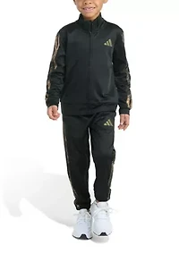 Boys 4-7 2 Piece Camo 3 Stripe Jacket and Jogger Set