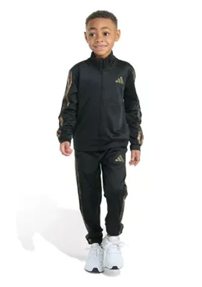 Boys 8-20 2 Piece Camo 3 Stripe Jacket and Jogger Set