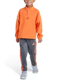 Boys 4-7 2-Piece Long Sleeve Winterized Quarter Neck Pullover and Pants Set