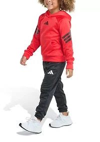 Boys 4-7 2 Piece Fleece 3 Stripe Pullover Hoodie and Jogger Set