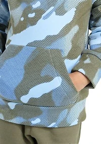 Boys 4-7 2 Piece Long Sleeve Halftone Camo Fleece Pullover Hoodie and Jogger Pants Set
