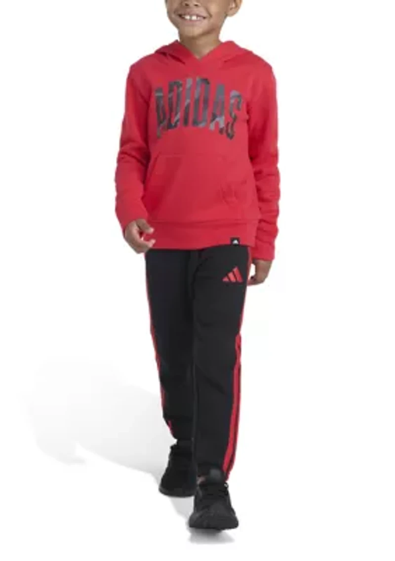 Boys 4-7 Two Piece Long Sleeve Graphic Fleece Pullover Hoodie and Joggers Set