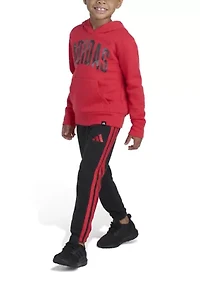 Boys 4-7 Two Piece Long Sleeve Graphic Fleece Pullover Hoodie and Joggers Set
