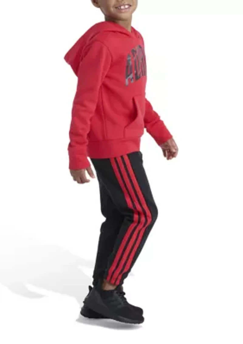 Boys 4-7 Two Piece Long Sleeve Graphic Fleece Pullover Hoodie and Joggers Set