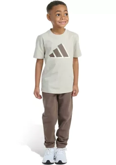 Boys 4-7 Two Piece Short Sleeve T-Shirt & Double Knit Jogger Set