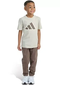 Boys 4-7 Two Piece Short Sleeve T-Shirt & Double Knit Jogger Set