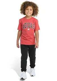 Boys 4-7 Two Piece Short Sleeve T-Shirt & Double Knit Jogger Set
