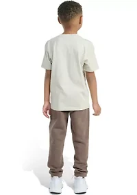 Boys 4-7 Two Piece Short Sleeve T-Shirt & Double Knit Jogger Set