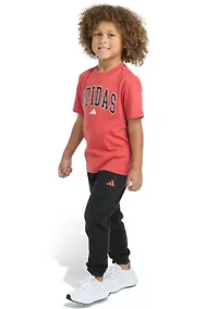 Boys 4-7 Two Piece Short Sleeve T-Shirt & Double Knit Jogger Set