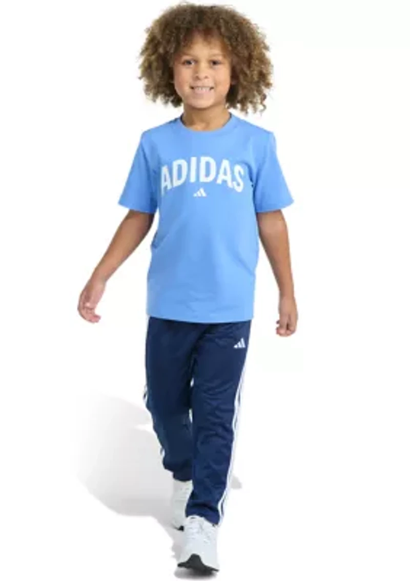 Boys 4-7 2-Piece Short Sleeve T-Shirt and Tricot Pant Set