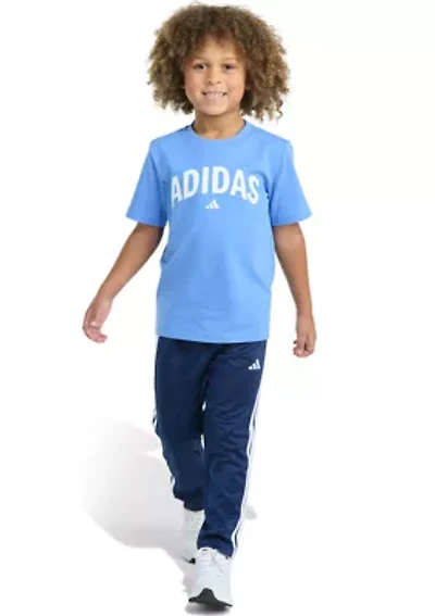 Boys 4-7 2-Piece Short Sleeve T-Shirt and Tricot Pant Set