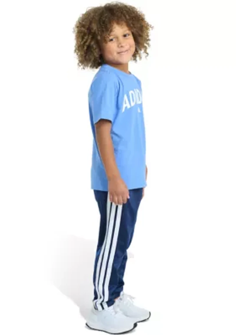 Boys 4-7 2-Piece Short Sleeve T-Shirt and Tricot Pant Set