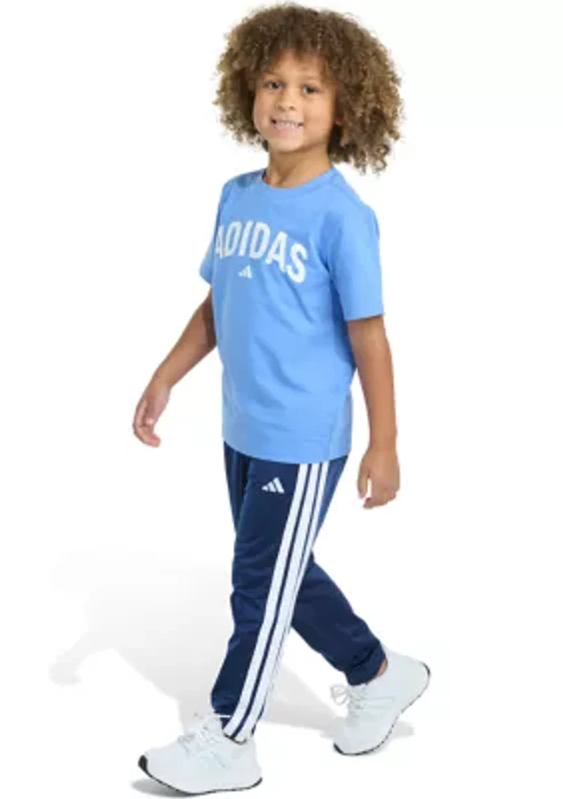 Boys 4-7 2-Piece Short Sleeve T-Shirt and Tricot Pant Set