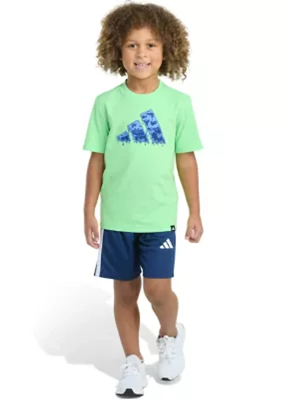 Boys 4-7 Short Sleeve Slime Logo T-Shirt & Elastic Waistband Shorts Set