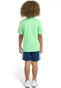 Boys 4-7 Short Sleeve Slime Logo T-Shirt & Elastic Waistband Shorts Set