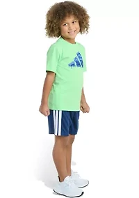 Boys 4-7 Short Sleeve Slime Logo T-Shirt & Elastic Waistband Shorts Set